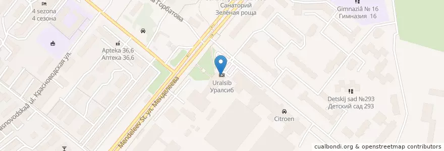 Mapa de ubicacion de Уралсиб en Rusland, Приволжский Федеральный Округ, Basjkirostan, Городской Округ Уфа.
