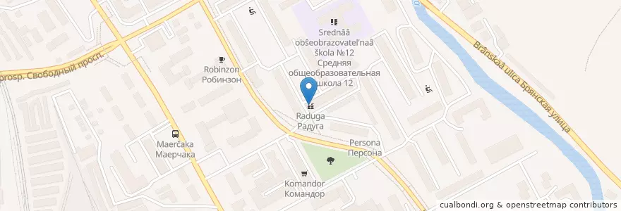 Mapa de ubicacion de Радуга en Russie, District Fédéral Sibérien, Kraï De Krasnoïarsk, Городской Округ Красноярск.