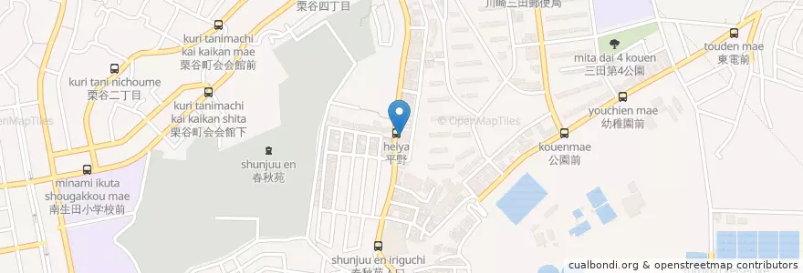 Mapa de ubicacion de ジーザススピリット生田教会 en 日本, 神奈川縣, 川崎市, 多摩区.