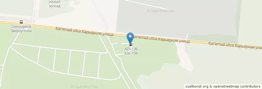Mapa de ubicacion de АЗС-136 en 俄罗斯/俄羅斯, 西伯利亚联邦管区, Красноярский Край, Рыбинский Район, Зато Зеленогорск.