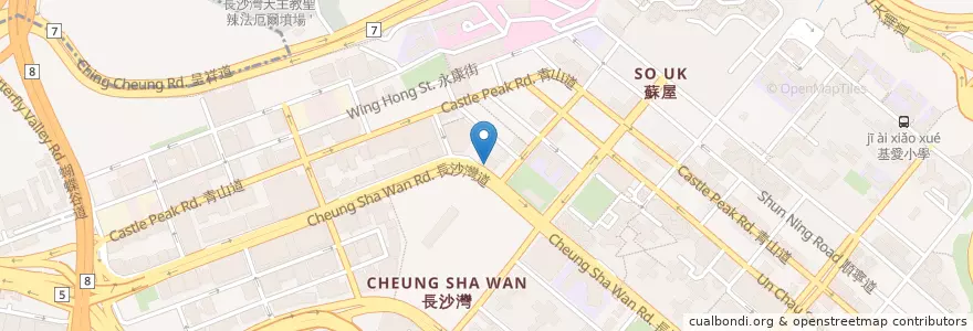Mapa de ubicacion de Skywin Parking en China, Cantão, Hong Kong, Kowloon, Novos Territórios, 深水埗區 Sham Shui Po District.