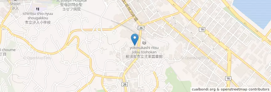 Mapa de ubicacion de みずほ銀行 横須賀支店 en 일본, 가나가와현, 横須賀市.
