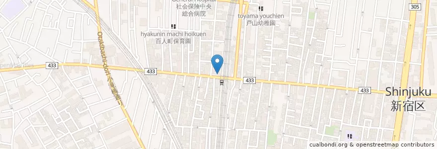 Mapa de ubicacion de 吉野家 en Japan, Tokio, 新宿区.