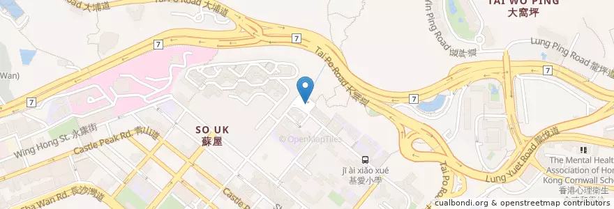 Mapa de ubicacion de 蘇屋 en 中国, 广东省, 香港, 九龍, 新界, 深水埗區.
