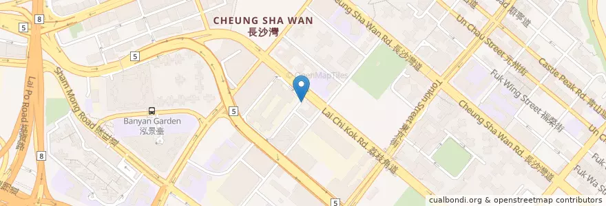 Mapa de ubicacion de Sinopec en China, Cantão, Hong Kong, Kowloon, Novos Territórios, 深水埗區 Sham Shui Po District.