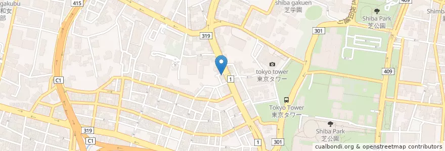 Mapa de ubicacion de 板前料理 感菜 en Japon, Tokyo, 港区.