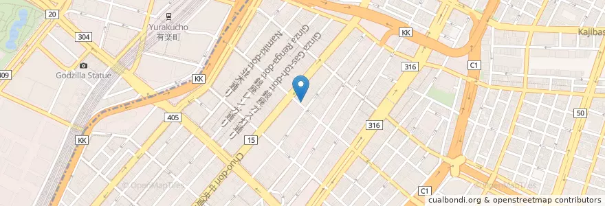 Mapa de ubicacion de ドトールコーヒーショップ en Japón, Tokio, Chuo.