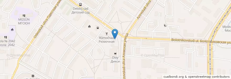 Mapa de ubicacion de Сбербанк en 俄罗斯/俄羅斯, Центральный Федеральный Округ, Москва, Юго-Западный Административный Округ, Район Зюзино.