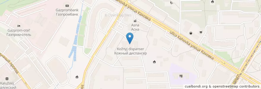 Mapa de ubicacion de Кожный диспансер en Russia, Distretto Federale Centrale, Москва, Юго-Западный Административный Округ, Район Черёмушки.