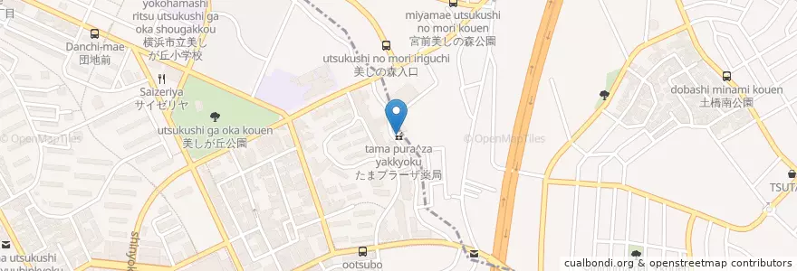 Mapa de ubicacion de たまプラーザ薬局 en 일본, 가나가와현, 川崎市, 宮前区.