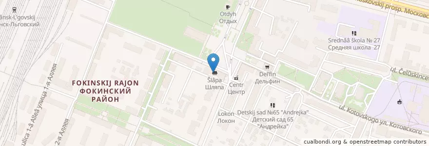 Mapa de ubicacion de Баноффи en Rússia, Distrito Federal Central, Брянская Область, Брянский Район, Городской Округ Брянск.