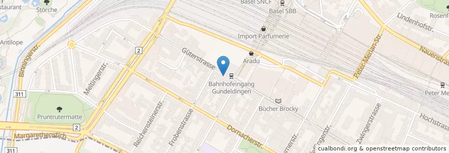Mapa de ubicacion de Kaffeerösterei La Columbiana en 瑞士, Basel-Stadt, Basel.