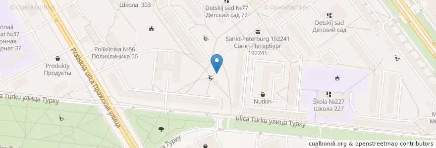 Mapa de ubicacion de округ № 72 en Russland, Föderationskreis Nordwest, Oblast Leningrad, Sankt Petersburg, Фрунзенский Район, Округ № 72.