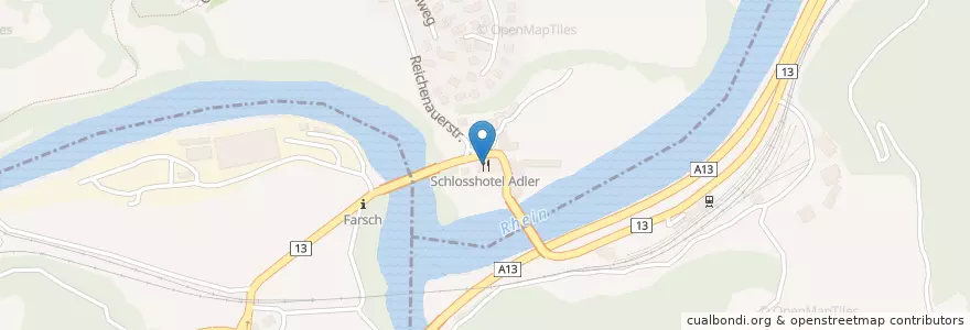 Mapa de ubicacion de Schlosshotel Adler en 스위스, Graubünden/Grigioni/Grischun, Imboden.