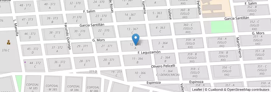 Mapa de ubicacion de 12 - 366 A en アルゼンチン, サルタ州, Capital, Municipio De Salta, Salta.
