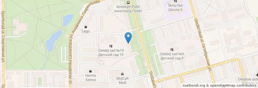 Mapa de ubicacion de Центральная библиотека en Rusland, Centraal Federaal District, Oblast Moskou, Городской Округ Долгопрудный.