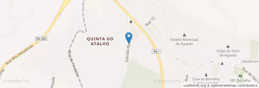 Mapa de ubicacion de Fonte Do Atalho en Portugal, Aveiro, Centro, Baixo Vouga, Águeda, Águeda E Borralha.