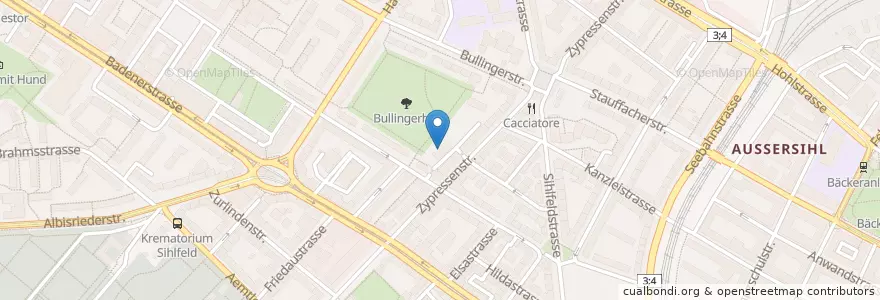 Mapa de ubicacion de Bullingerhof en Switzerland, Zurich, District Zurich, Zurich.