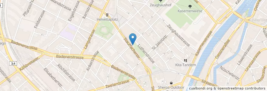 Mapa de ubicacion de Rotwandstrasse en İsviçre, Zürih, Bezirk Zürich, Zürich.