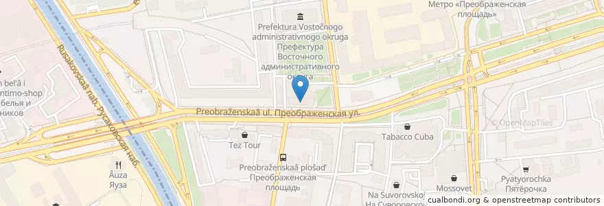 Mapa de ubicacion de Сбербанк en Rusia, Центральный Федеральный Округ, Москва, Восточный Административный Округ, Район Преображенское.