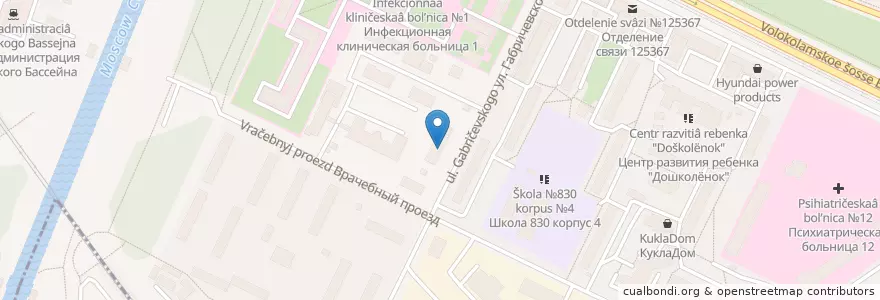 Mapa de ubicacion de Лечебно-оздоровительный центр №10 en Russia, Central Federal District, Moscow, North-Western Administrative Okrug.