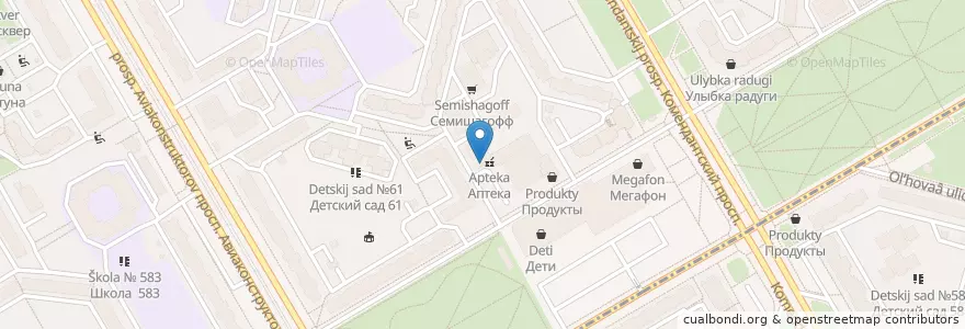Mapa de ubicacion de Ветеринарная аптека en ロシア, 北西連邦管区, レニングラード州, サンクト ペテルブルク, Приморский Район, Округ Юнтолово.