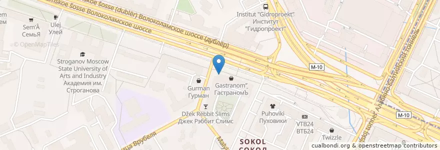 Mapa de ubicacion de Росбанк en Russia, Distretto Federale Centrale, Москва, Северный Административный Округ, Район Сокол.