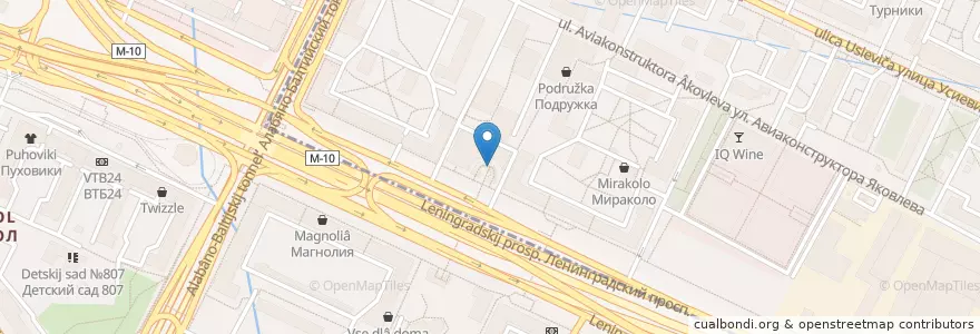 Mapa de ubicacion de Авангард Экспресс en Russie, District Fédéral Central, Moscou, Северный Административный Округ, Район Сокол, Район Аэропорт.