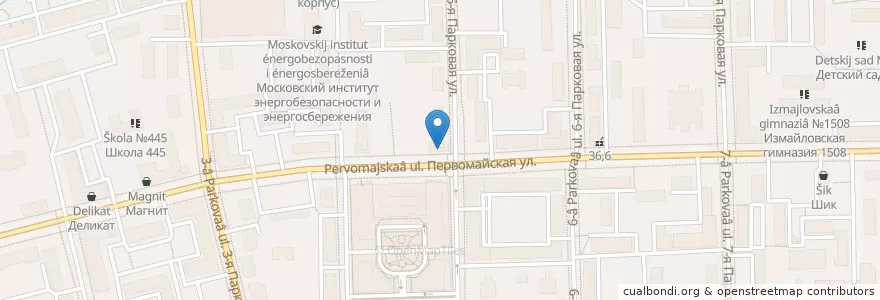 Mapa de ubicacion de Лакомка en Россия, Центральный Федеральный Округ, Москва, Восточный Административный Округ, Район Измайлово.