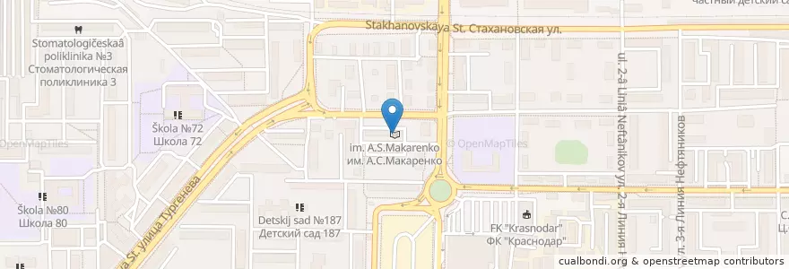 Mapa de ubicacion de Библиотека им. А.С.Макаренко en Russia, South Federal District, Krasnodar Krai, Krasnodar Municipality.