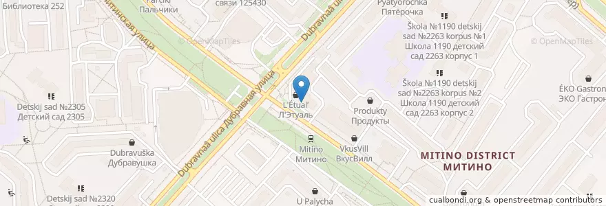 Mapa de ubicacion de Альфа-Банк en روسيا, Центральный Федеральный Округ, Москва, Северо-Западный Административный Округ, Район Митино.