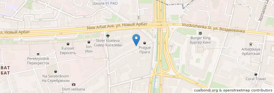 Mapa de ubicacion de Альфа-Банк en روسیه, Центральный Федеральный Округ, Москва, Центральный Административный Округ, Район Арбат.