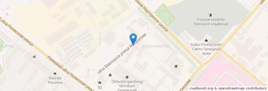 Mapa de ubicacion de Орловский областной колледж культуры и искусств en Russia, Central Federal District, Oryol Oblast, Орловский Район, Oryol.