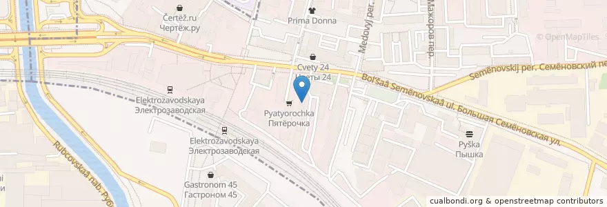 Mapa de ubicacion de СПБ en Rusland, Centraal Federaal District, Moskou, Восточный Административный Округ, Район Соколиная Гора.