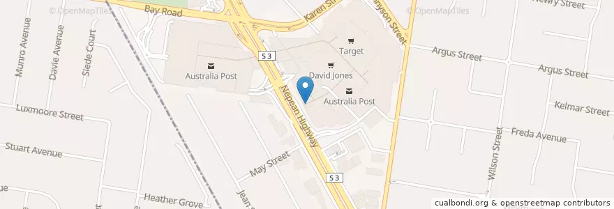 Mapa de ubicacion de TGI Fridays en オーストラリア, ビクトリア, City Of Kingston.