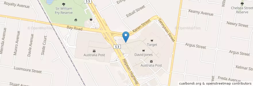 Mapa de ubicacion de Hungry Jacks en أستراليا, ولاية فيكتوريا, City Of Kingston.