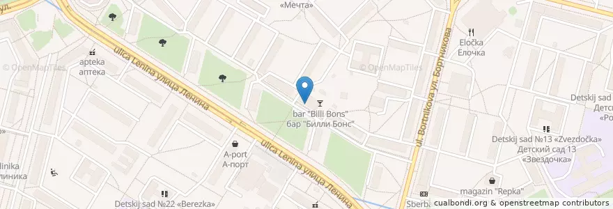 Mapa de ubicacion de ресторан Богунай en Rússia, Distrito Federal Siberiano, Красноярский Край, Рыбинский Район, Зато Зеленогорск.