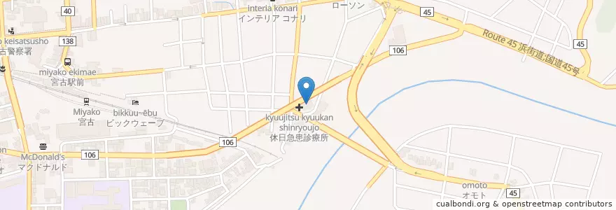 Mapa de ubicacion de 保健センター en Giappone, Prefettura Di Iwate, 宮古市.