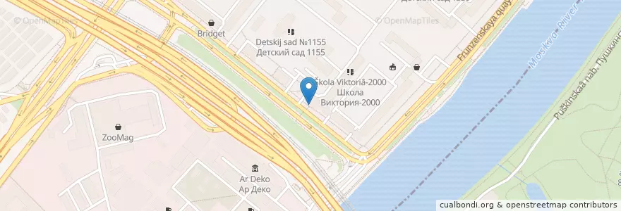 Mapa de ubicacion de Москва 119270 en Rusia, Центральный Федеральный Округ, Москва, Центральный Административный Округ, Район Хамовники.