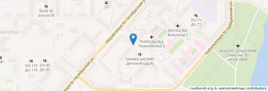 Mapa de ubicacion de ДБ филиал №3 en ロシア, ウラル連邦管区, チェリャビンスク州, マグニトゴルスク管区.