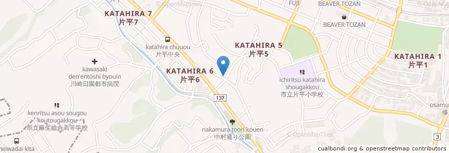 Mapa de ubicacion de ゑびな en 日本, 神奈川縣, 川崎市, 麻生区.