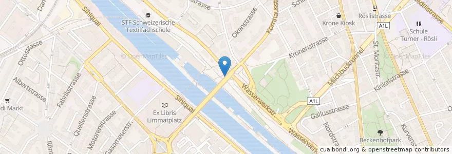 Mapa de ubicacion de Lettenareal en Suíça, Zurique, Bezirk Zürich, Zürich.