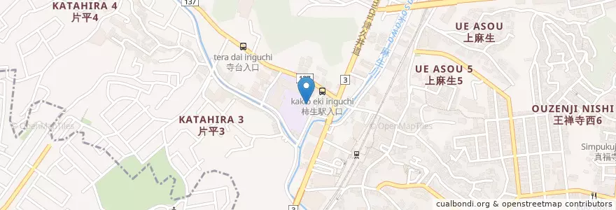 Mapa de ubicacion de 三井住友銀行 en 일본, 가나가와현, 川崎市, 아사오 구.