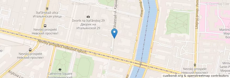Mapa de ubicacion de Косуля en Rusland, Северо-Западный Федеральный Округ, Oblast Leningrad, Sint-Petersburg, Центральный Район, Дворцовый Округ.