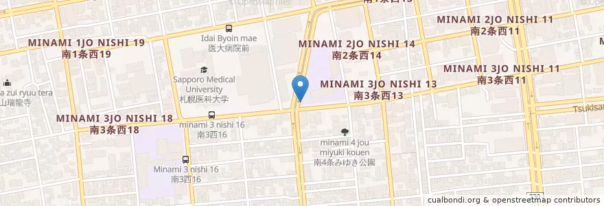 Mapa de ubicacion de 札幌中央警察署 御幸交番 en Japão, 北海道, 石狩振興局, Sapporo, 中央区.