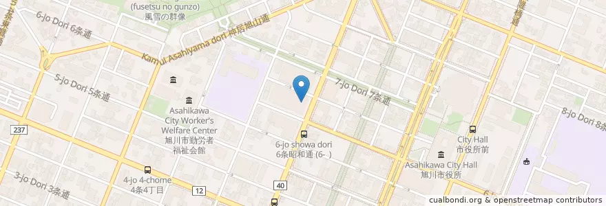 Mapa de ubicacion de ゆうちょ銀行 en اليابان, محافظة هوكايدو, 上川総合振興局, 旭川市.