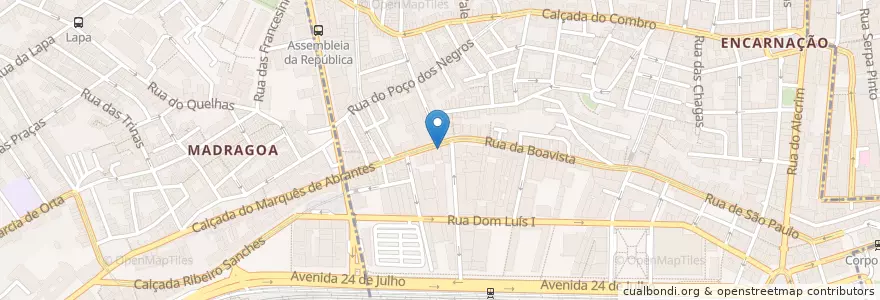 Mapa de ubicacion de Farmácia Açoreana en پرتغال, Área Metropolitana De Lisboa, Lisboa, Grande Lisboa, لیسبون, Misericórdia.