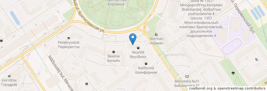 Mapa de ubicacion de Макдоналдс en روسیه, Центральный Федеральный Округ, Москва, Юго-Восточный Административный Округ, Район Марьино.