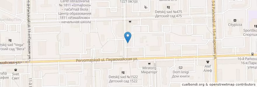 Mapa de ubicacion de Горздрав en ロシア, 中央連邦管区, モスクワ, Восточный Административный Округ, Район Восточное Измайлово.
