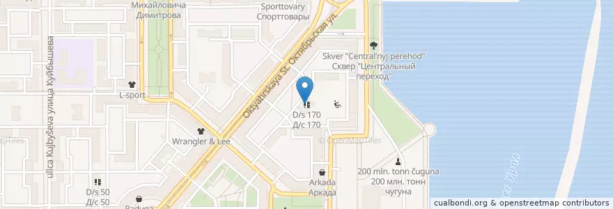 Mapa de ubicacion de Д/с 170 en Rusland, Уральский Федеральный Округ, Oblast Tsjeljabinsk, Магнитогорский Городской Округ.